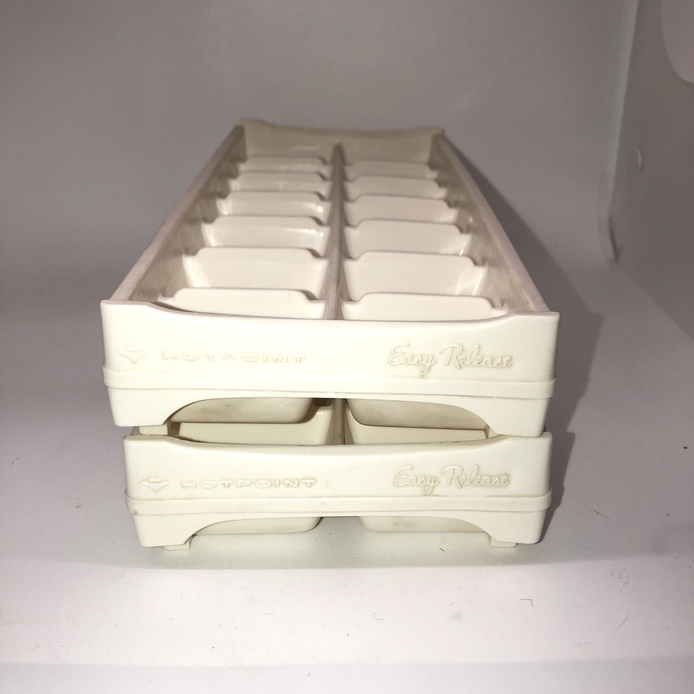 2 Hotpoint Easy Release Ice Cube Trays Pair Set Mid-century Vintage